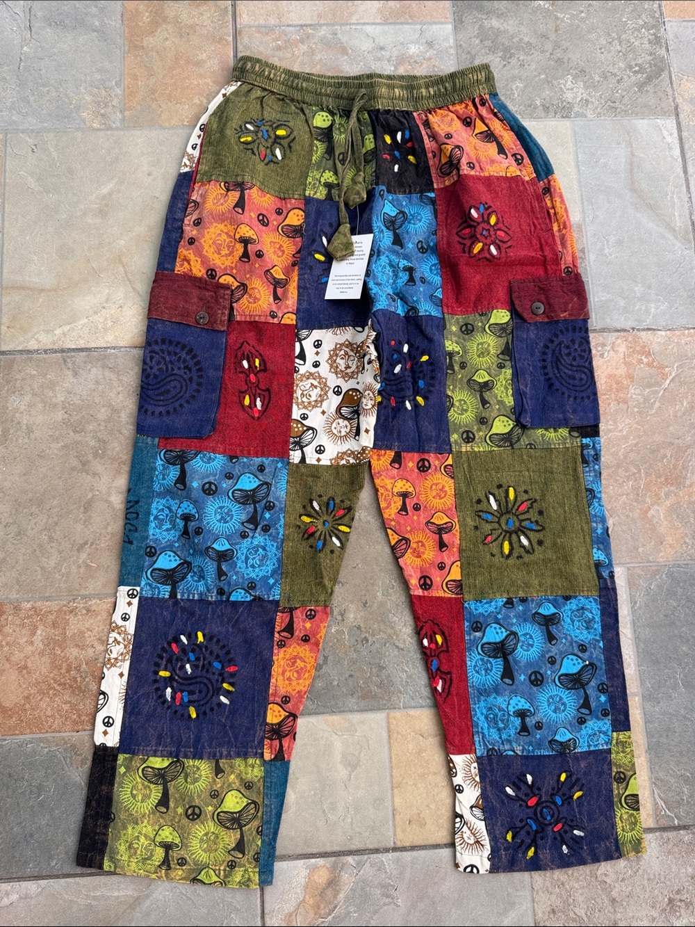 Colorful Patchwork Embroidered Boho Pants